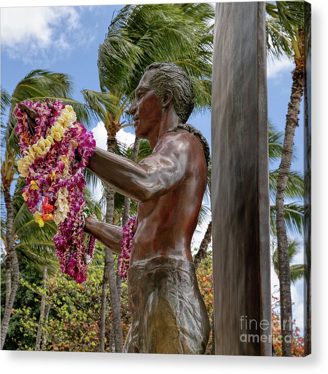 Waikiki Beach Acrylic Print featuring the photograph Duke Kahanamoku by Rebecca Caroline Photography
