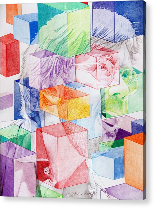 Trey Anastasio Acrylic Print featuring the drawing Trey Anastasio-Never get out of this maze by Joshua Morton