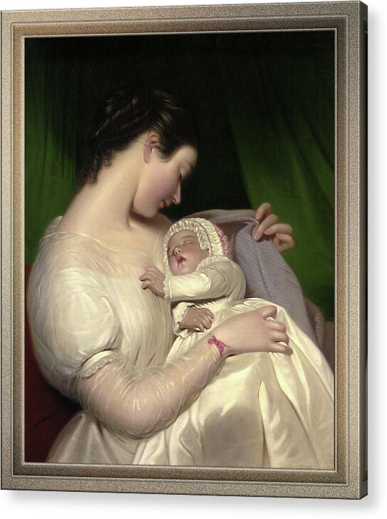 Elizabeth Sant Acrylic Print featuring the painting James Sant's Wife Elizabeth With Their Daughter Mary Edith by James Sant by Rolando Burbon