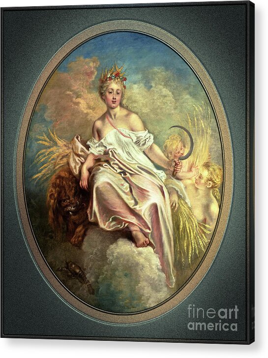 Ceres Acrylic Print featuring the painting Ceres by Antoine Watteau Old Masters Reproduction by Rolando Burbon