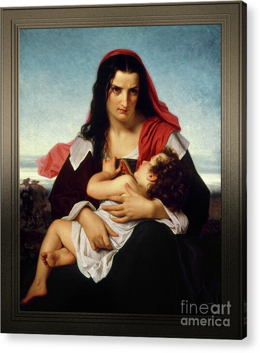 The Scarlet Letter Acrylic Print featuring the painting The Scarlet Letter by Hugues Merle by Rolando Burbon