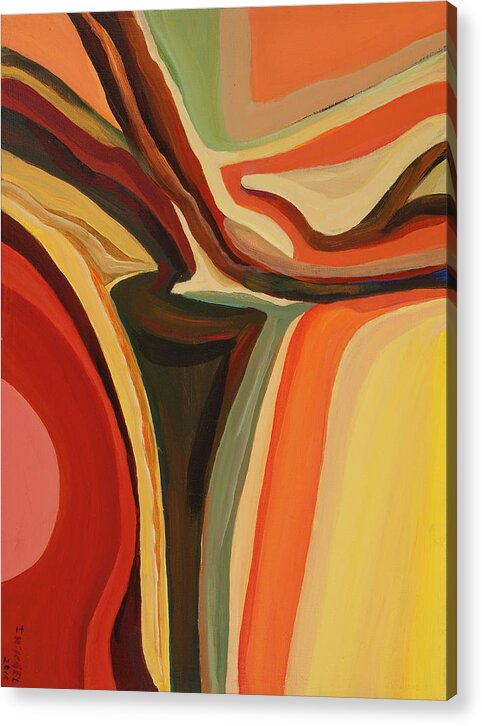 Abstract Acrylic Print featuring the painting Abstract Vase by Ida Mitchell