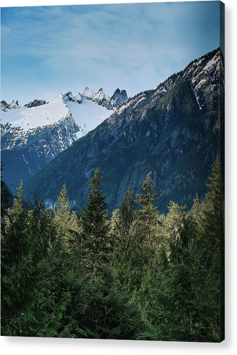 Snow Capped Acrylic Print featuring the photograph Cascade View by Jermaine Beckley
