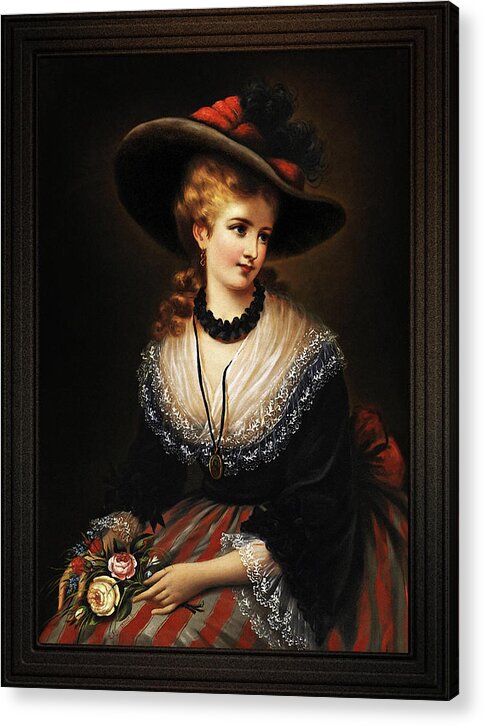 Portrait Of A Noble Woman Acrylic Print featuring the painting Portrait Of A Noble Woman by Alois Eckhardt by Rolando Burbon