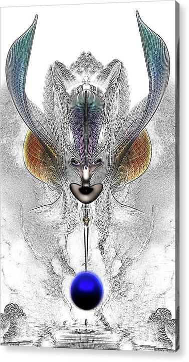Taidushan Sai Acrylic Print featuring the digital art Taidushan Sai Faux Painting Fractal Portrait by Rolando Burbon