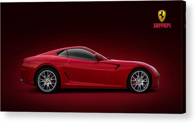 Ferrari Acrylic Print featuring the digital art Ferrari 599 GTB by Douglas Pittman