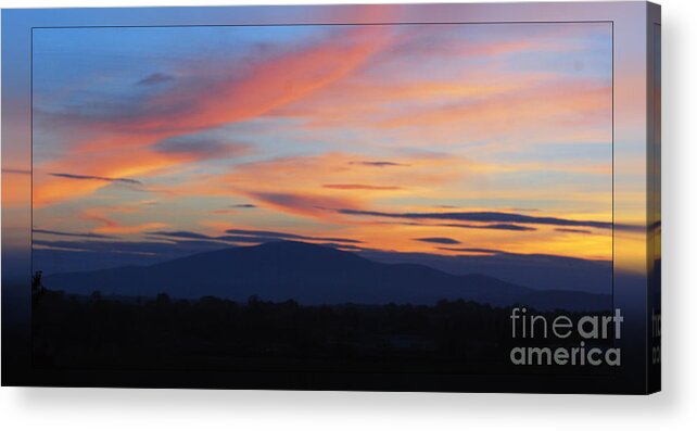 Sunset Acrylic Print featuring the photograph Slievenamon sunset #1 by Joe Cashin