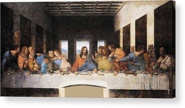 Leonardo Da Vinci Acrylic Print featuring the painting The Last Supper by Leonardo da Vinci