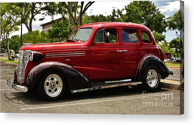 1938 Chevrolet Master De Lux Acrylic Print featuring the photograph 1938 Chevy 4 Door Sedan by Craig Wood
