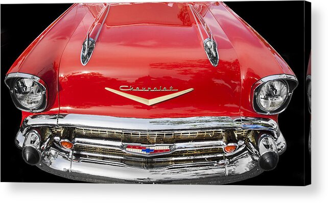 1957 Chevy Acrylic Print featuring the photograph 1957 Chevy Front End by Rich Franco
