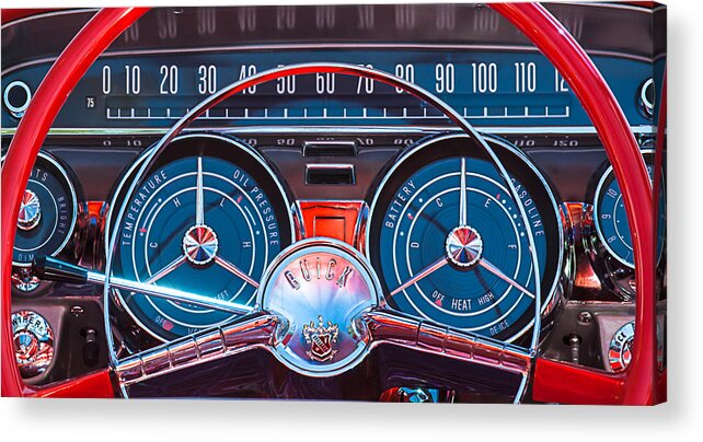 Car Acrylic Print featuring the photograph 1959 Buick Lesabre Steering Wheel by Jill Reger