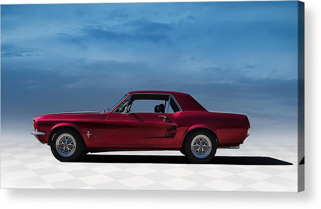 Mustang Acrylic Print featuring the digital art 67 Mustang by Douglas Pittman