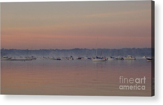A Foggy Fishing Day Acrylic Print featuring the photograph A Foggy Fishing Day by John Telfer