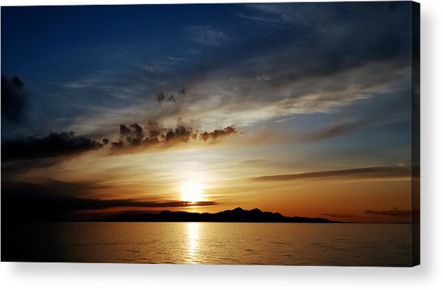 Sunsets Acrylic Print featuring the photograph A Great Salt Lake Sunset by Steven Milner