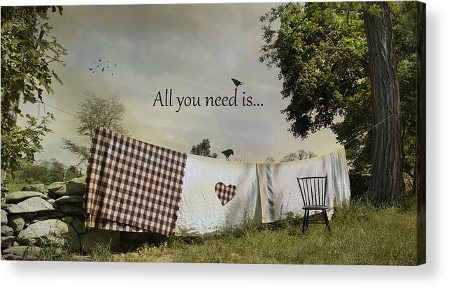 Love Acrylic Print featuring the photograph All You Need by Robin-Lee Vieira