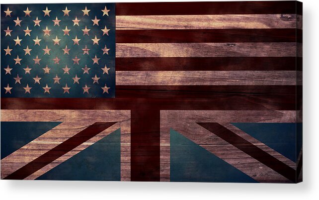 American Flag Acrylic Print featuring the digital art American Jack I by April Moen