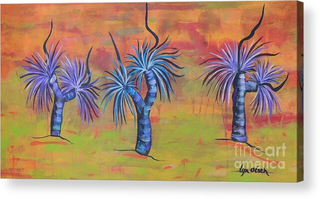 Trees Acrylic Print featuring the painting Australian Grass Trees by Lyn Olsen