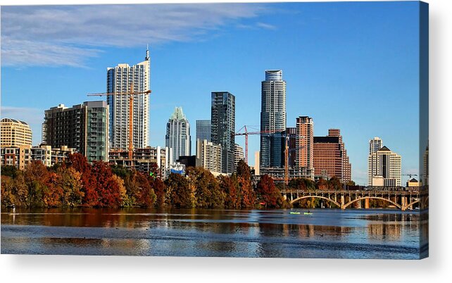 Austin Acrylic Print featuring the photograph Autumn in Austin by Judy Vincent