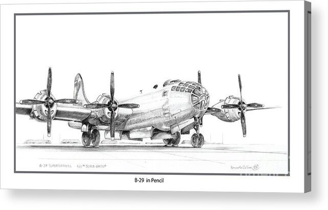 B-29 World War 2 Acrylic Print featuring the digital art B-29 by Kenneth De Tore