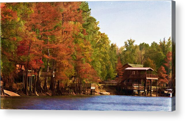Autumn Acrylic Print featuring the photograph Bayou Banks by Lana Trussell