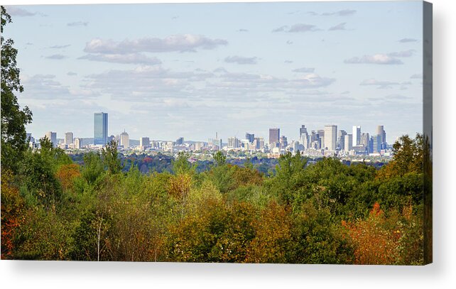 Boston Acrylic Print featuring the photograph Boston Skyline in Autumn by Donna Doherty