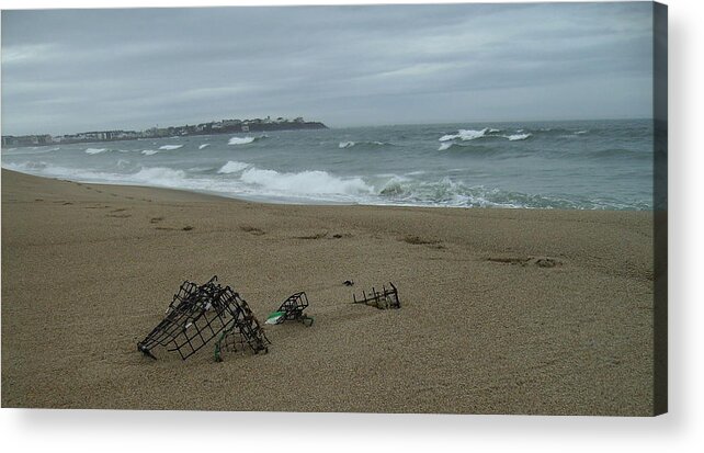Ocean Acrylic Print featuring the photograph Buried in the storm by Lois Lepisto