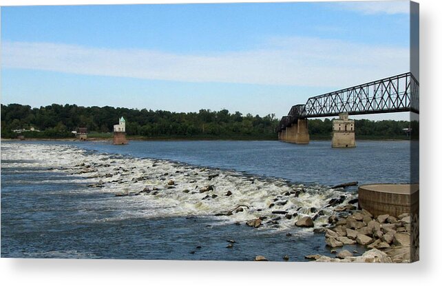 Chain Of Rocks Acrylic Print featuring the photograph Chain of Rocks on the Mississippi by John Freidenberg