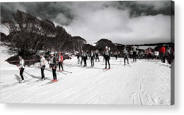 Falls Creek Acrylic Print featuring the photograph Channels of Red by Mark Lucey
