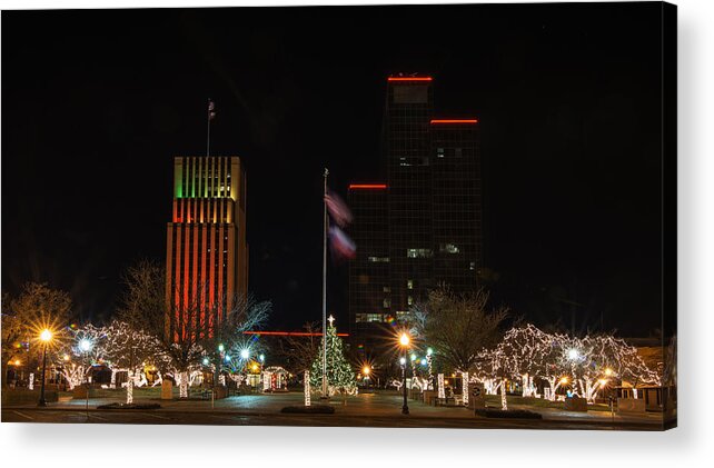 Tyler Acrylic Print featuring the photograph Christmas Eve in Tyler Texas by Todd Aaron