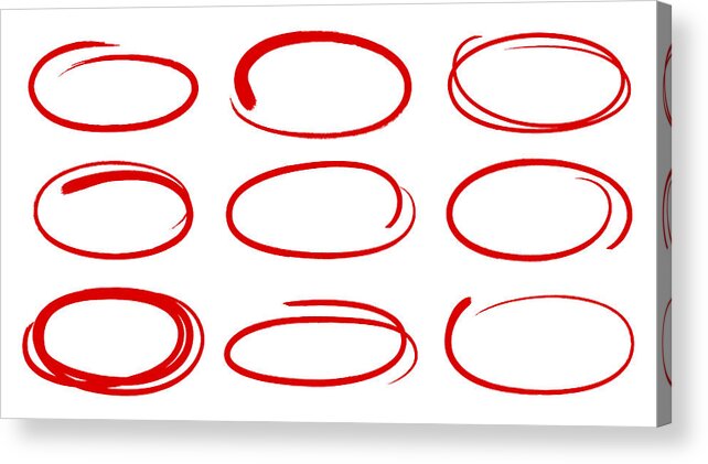 Curve Acrylic Print featuring the drawing Circle Editing Highlighting Hand Drawn by Filo