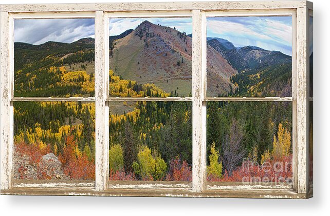 Autumn Acrylic Print featuring the photograph Colorful Colorado Rustic Window View by James BO Insogna