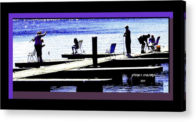 Dock Fishing Acrylic Print featuring the photograph Dock Fishing by Joseph Coulombe