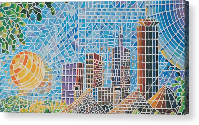 Nairobi Acrylic Print featuring the painting Green City in the Sun by Anthony Mwangi