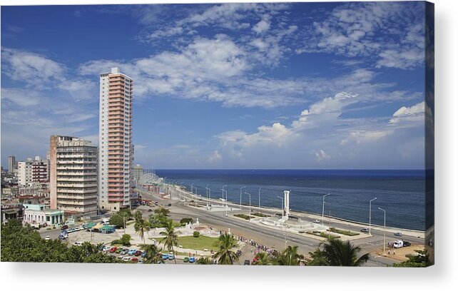 Havana Acrylic Print featuring the photograph Havana Cuba and the Caribbean Sea by Brian Kamprath