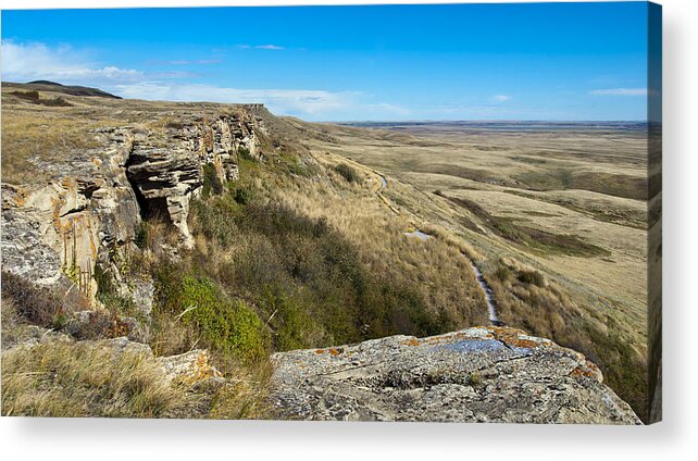 Head Smashed In Buffalo Jump Acrylic Print featuring the photograph Head Smashed In Buffalo Jump by Robin Webster