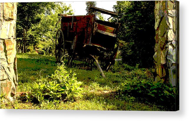 Wagon Acrylic Print featuring the photograph Horseless Color by Robert J Andler