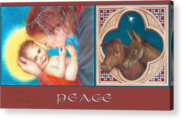 Madonna & Child Acrylic Print featuring the painting Illustrated Madonna And Child by Judith Cheng