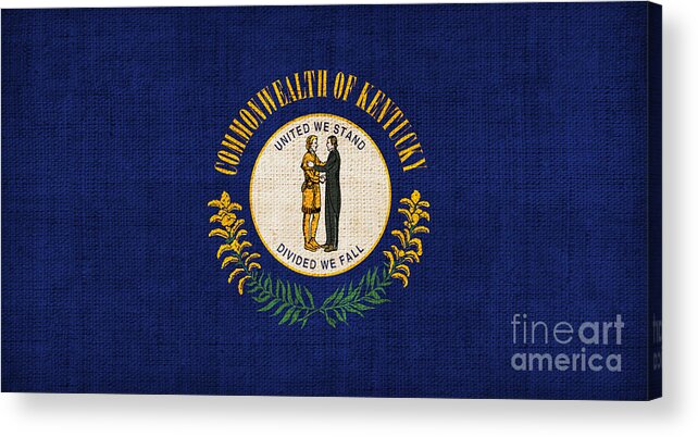 Kentucky Acrylic Print featuring the painting Kentucky State Flag by Pixel Chimp