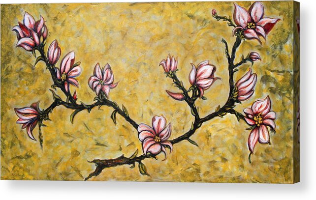 Landscape Acrylic Print featuring the painting Magnolia by Rae Chichilnitsky