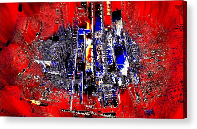Digital Construction Acrylic Print featuring the digital art Digital Construction Site by Kellice Swaggerty