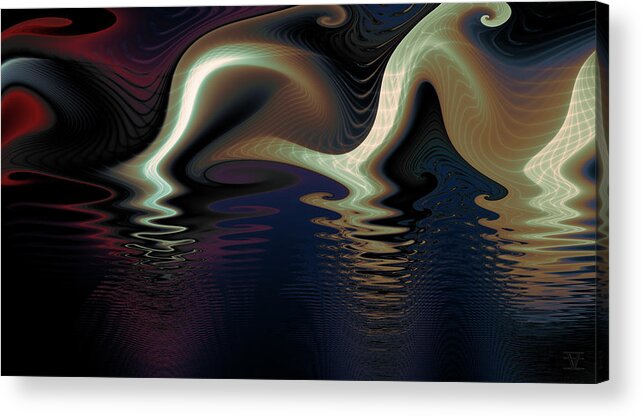 Vic Eberly Acrylic Print featuring the digital art Midnight on the Waterfront by Vic Eberly