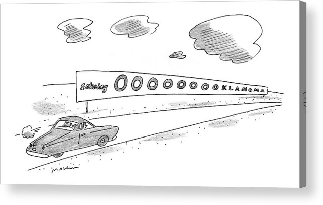 Automobiles - General Acrylic Print featuring the drawing New Yorker September 13th, 1999 by Michael Maslin