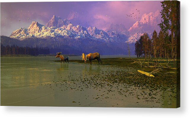 Dieter Carlton Acrylic Print featuring the digital art Of Strength And Pride by Dieter Carlton