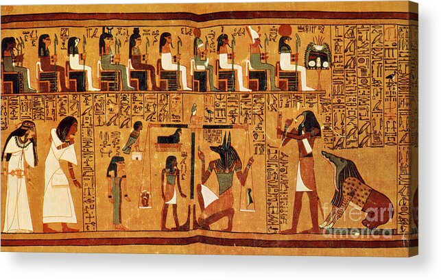 Religion Acrylic Print featuring the photograph Papyrus Of Ani, Weighing Of The Heart by Science Source