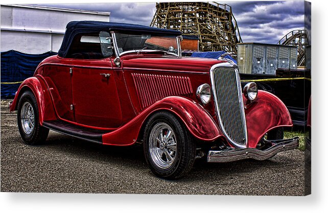 Hot Rod Acrylic Print featuring the photograph Red Cabrolet by Ron Roberts