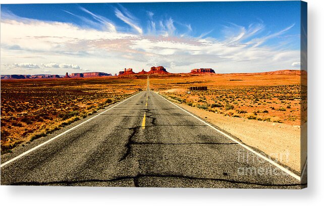 Highway Acrylic Print featuring the photograph Road to Navajo by Jason Abando
