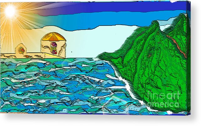Sea Acrylic Print featuring the digital art Seaside Treasure by Lewanda Laboy