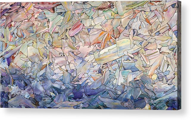 Sea Acrylic Print featuring the painting Fragmented Sea by James W Johnson