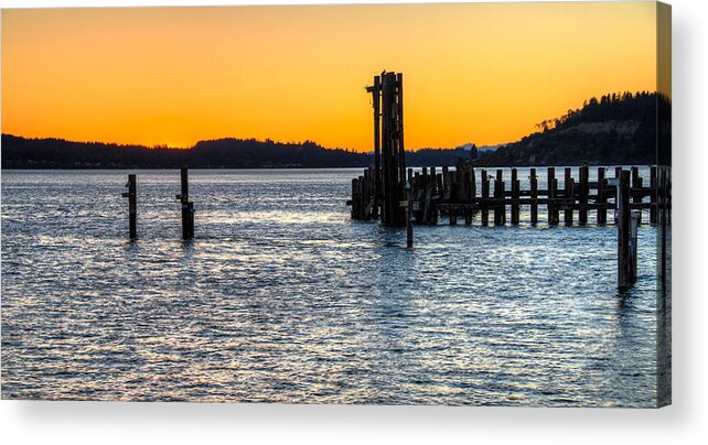 Titlow Acrylic Print featuring the photograph Titlow Beach Park Sunset Tacoma WA by Rob Green