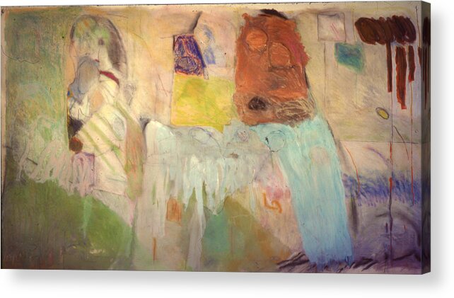 Gouache Acrylic Print featuring the mixed media Trouble On the Home Front by Richard Baron